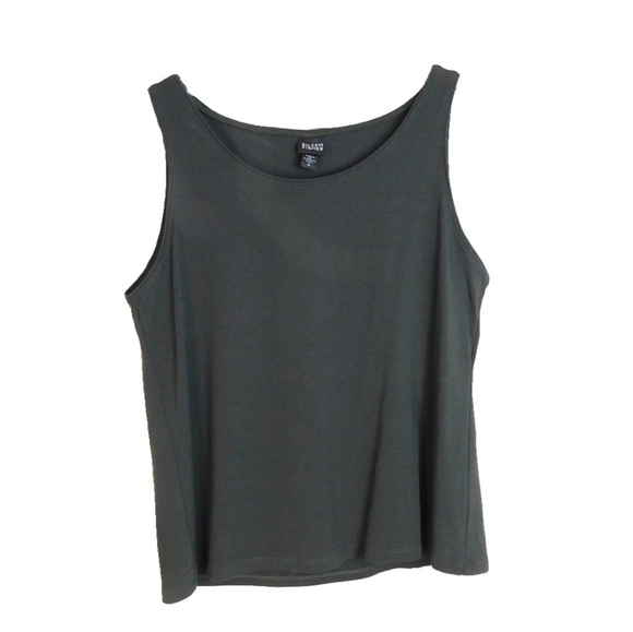 EILEEN FISHER WMN M DARK OLIVE RAYON MIX SHELL - Picture 3 of 3